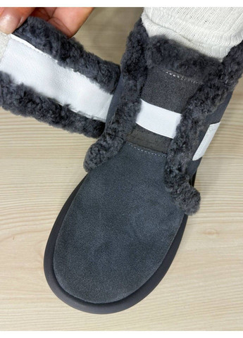 Черевики жіночі 13-9 уггі замшеві на хутрі з опушкою сірі Hengji (364955720)