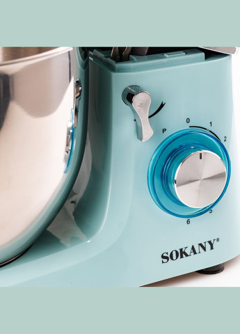 Миксер планетарный SK-277 с чашей из нержавеющей стали на 8 л, голубой Sokany (323641350)