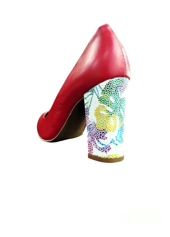 Rylko жіночі туфлі на високому стійкому підборі з декором 37 (23,5 см) червоні мері джейн червоний з натуральна шкіра, — всесезон (323159430)
