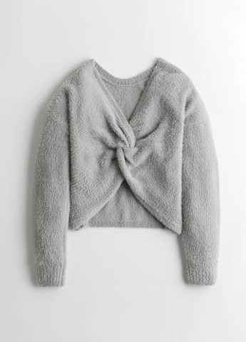 Серый демисезонный свитер женский - свитер hc8736w Hollister