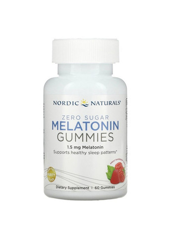 Натуральна добавка Melatonin Gummies 1.5 mg, 60 жувальних таблеток Nordic Naturals (293340684)