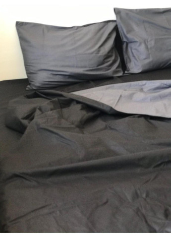 Постільна білизна Графіт + чорний, ранфорс Полуторний розмір, наволочки 70/70 No Brand (364219507)