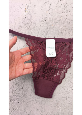 Трусики стрінги на тонких лямках з мереживом спереду Finetoo (365655803)