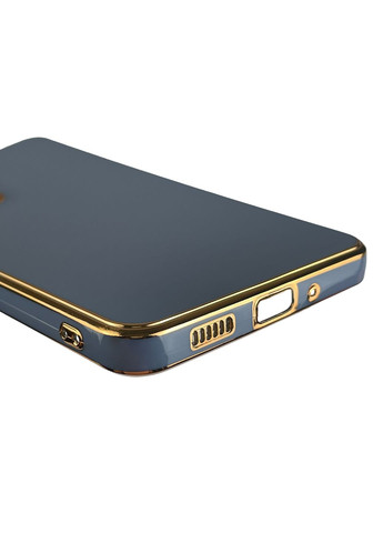 Чехол для Galaxy A33 5G SM-A336 глянцевый с золотой окантовкой с защитой камеры на самсунг а33 синий Samsung (366020804)