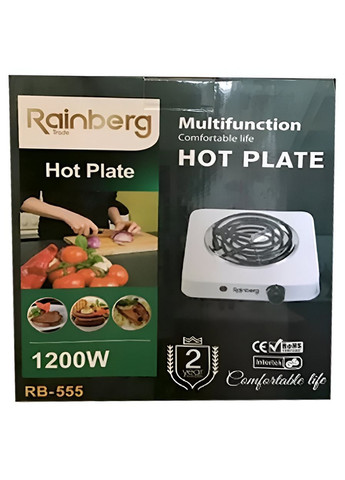 Электроплита RB-555 спиральная настольная электрическая плита на 1 конфорку 1200 Вт Черная Rainberg (357208039)