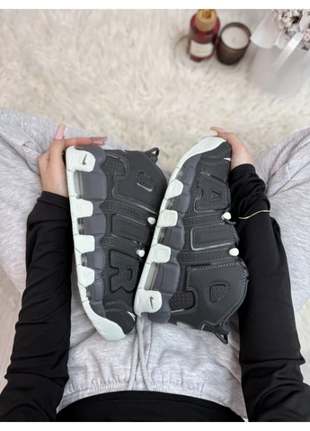 Черные демисезонные кроссовки мужские nike air more uptempo dark grey найк аир мор уптемпо черные No Brand