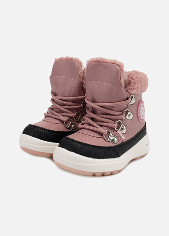 Розовые зимние ботинки для девочки цвет розовый цб-00261217 Clibee