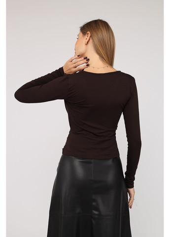 Футболка з довгим рукавом жіноча колір темно-коричневий CB-00283831 Yuki - (362413459)