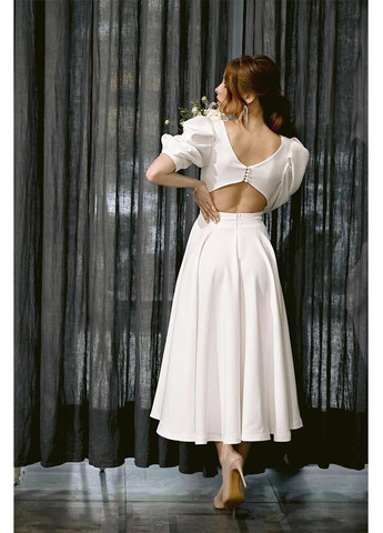 Молочна коктейльна сукня відкрита спина 22060 молочна Tanita-Romario