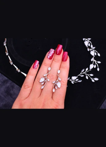 Комплект Кольє і сережки Сільвія сріблястий Xuping Jewelry (317752139)
