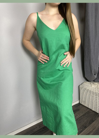 Зелена плаття жіноче літнє на бретелях зелене mk110622-1 Modna KAZKA