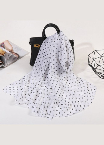 Жіноча шарф хустка в горох шифоновий Basic 150 см*70 см Хустка, Білий PTR No Brand (317769227)