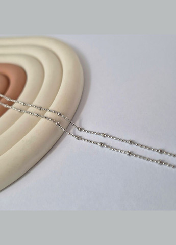 Серебряная цепочка см жемчужное плетение колье с шариками серебро 925 пробы Родированное 808р1/40 2.40г No Brand (323223217)