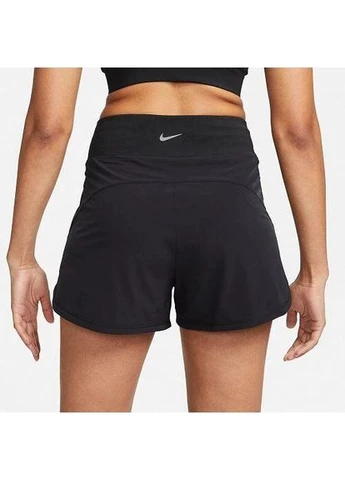 Шорты для бега женские W NK BLISS DF HR 3IN BR SHORT черные DX6018-010 Nike (401821836)