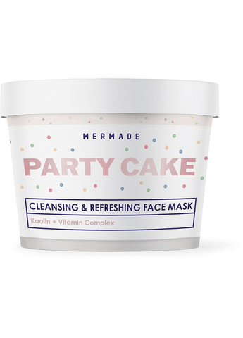 Кремовая маска для лица с каолином, скваланом и сферами Party Cake 100g (1343993-8359787) MERMADE (368636547)