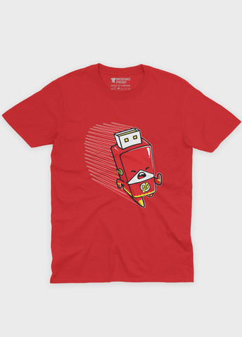 Красная демисезонная футболка для девочки с принтом супергероя - флэш (ts001-1-sre-006-010-004-g) Modno