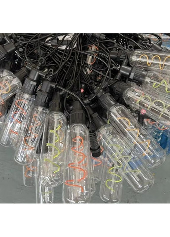 Уличная светодиодная гирлянда 5м на 10 ламп от сети 220В «Удлиненные лампы спираль» NC-7823 No Brand (366089820)