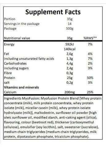 MyoFusion Advanced 500 g /14 servings/ Strawberry Gaspari Nutrition (280916717)