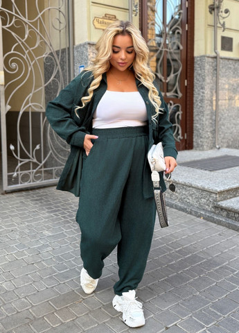 Костюм женский оверсайз из вельвета (рубашка + штаны) No Brand (358204919)