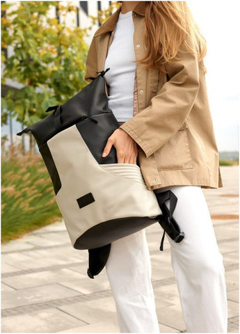 Рюкзак ролл унисекс RollTop KQN черно-серый Sambag (302519240)