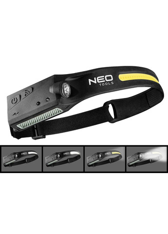Налобный фонарик (350 лм, 1.2 А*ч, 150 м) светодиодный с аккумулятором (26458) Neo Tools (360549215)