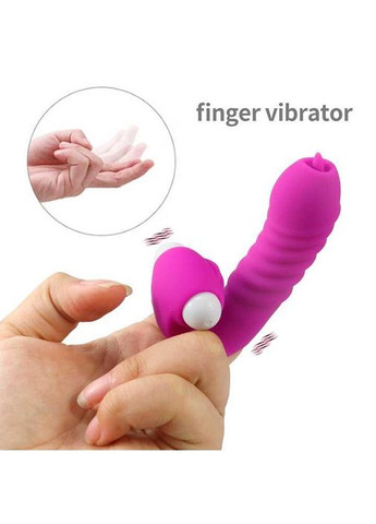 Вибратор клиторальный на палец водонепроницаемый 8,5 см х 2,3 см фуксия No Brand (366665479)