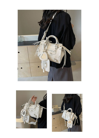 Жіноча сумка з двома ручками крос-боді біла No Brand (303323005)