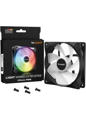 Вентилятор, Light Wings LX Reverse, Black, 120х120х25 мм, ARGB підсвічування, до 1500 об/хв, до 28.5 дБ, 4-pin (PWM, 50 см) / be quiet! (395352080)