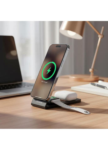 Беспроводное зарядное устройство, 15 Вт, Union 3in1 GP-WC010 / Зарядное от сети / Зарядный адаптер для смартфонов Gelius (370258669)