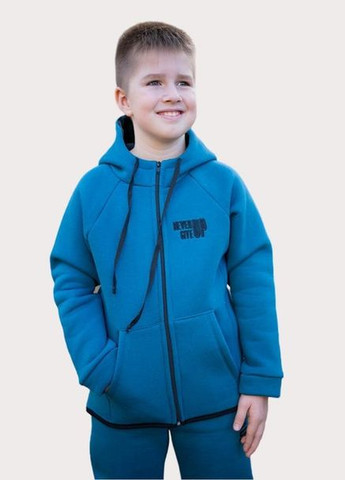 Костюм для мальчика теплый (толстовка+штаны) тринитка 122см морская волна Україна (306744047)