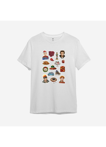 Біла футболка з принтом "різдвяні пастки". сам удома / один вдома (10033285303) з коротким рукавом ТiШОТКА