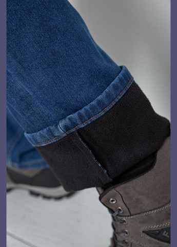 Синие демисезонные джинсы мужские на флисе 254R2409 Ager