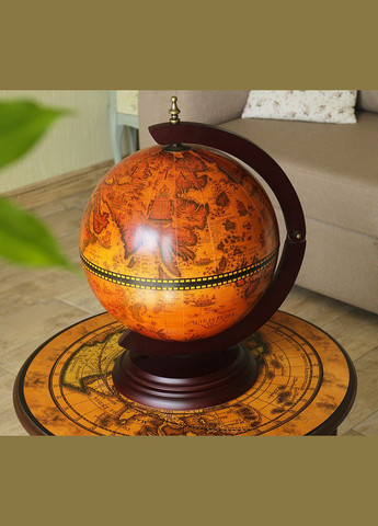 Глобус бар настільний Стародавня карта коричневий сфера 33 см (33002R) Гранд Презент (279624846)