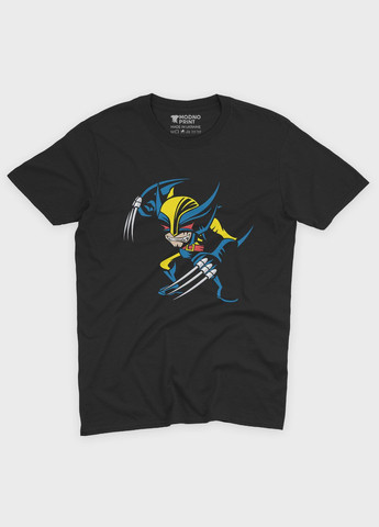 Черная демисезонная футболка для мальчика с принтом супергероя - росомаха (ts001-1-bl-006-021-002-b) Modno