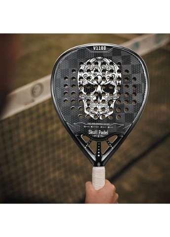 Ракетка для падела V1100 BLACK SKULL 24К Skull Padel (386441396)