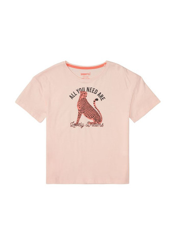 Рожева всесезон піжама літня для дівчинки футболка + шорти Pepperts