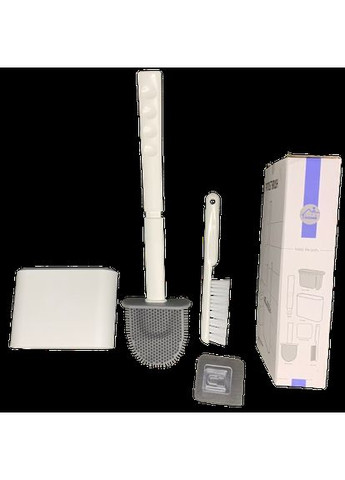 Набір туалетний органайзер йоржик із підставкою силіконовий плоский для миття унітаза підвісної щітка No Brand (315883042)