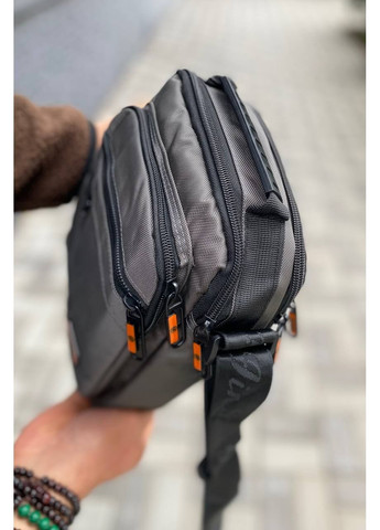 Чоловіча сумка через плече барсетка месенджер сірий колір JP (362558981)