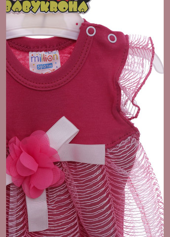 Боді-сукня з коротким рукавом для дівчинки З квіточкою бавовна рожева MiniPapi 56 см (37992) BABYKROHA (297200607)