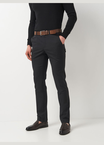 Черные кэжуал демисезонные брюки Dressmann
