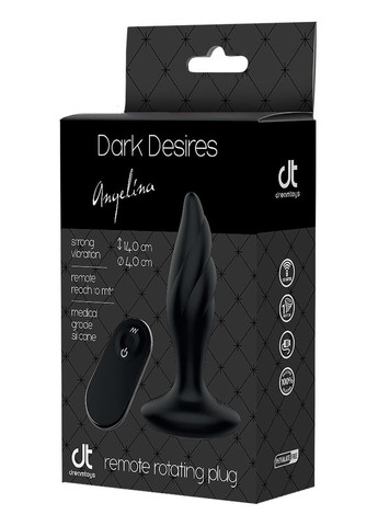Хвиляста анальна пробка з пультом керування Dream Тoys Dark Desires Angelina чорна No Brand (303885333)