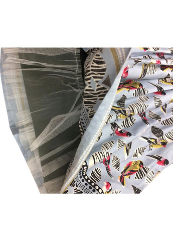 Блакитна повсякденний, кежуал сукня а-силует, кльош, бебі долл, з пишною спідницею, плісована Uttam Boutique з тваринним принтом