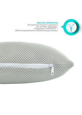 Подушка дитяча Papaella 25x26x8 — D-7,5 ортопедична сіра IDEIA (314831288)