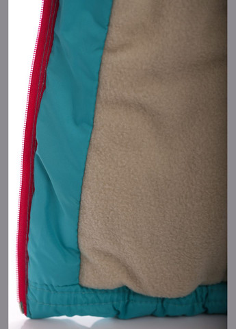 Зелена зимня куртка на синтепоні для дівчинки євро бірюзовий з малиновим 98 см (28444) BABYKROHA