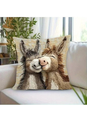 Декоративна подушка 45х45 см Закохані Ослики No Brand (372049126)