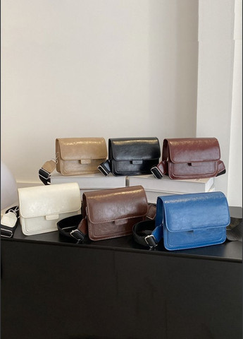 Женская классическая сумка 6006 кросс-боди через плечо на тонком ремешке черная No Brand (296008158)