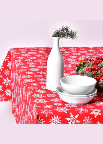 Скатерть 170х260 см новогодняя праздничная с пятно и водоотталкивающей пропиткой хлопок красный IDEIA (342128427)