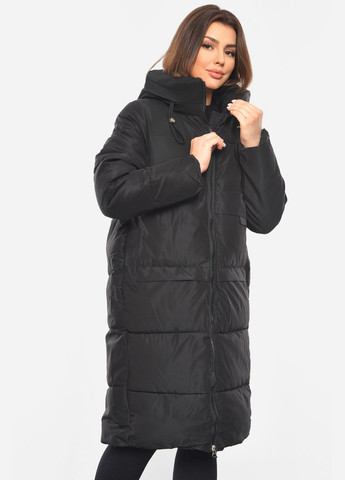 Черная зимняя куртка женская зимняя черного цвета Let's Shop