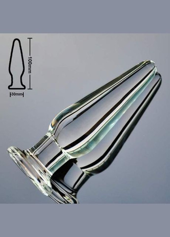 Анальна пробка 3 см із скла прозора Lynx Ice Rose Plug скло Focus (303903035)