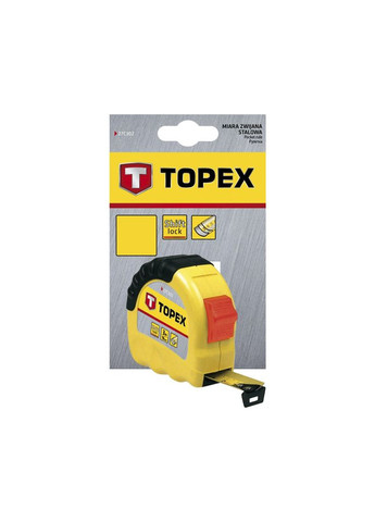 Рулетка стальная лента 5 м x 19 мм (27C305) Topex (299711956)